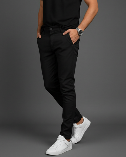 Calças casuais justas lisas para homem
