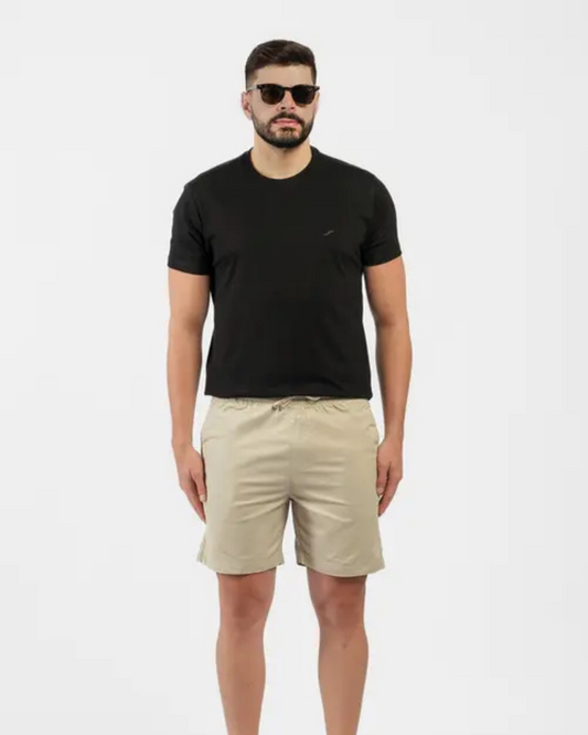 Bermuda com ajuste elástico e cordões