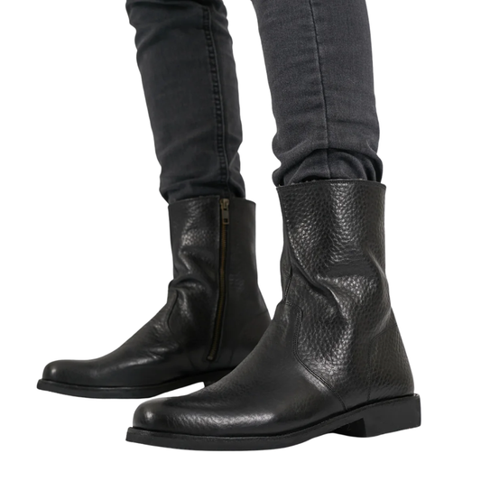 Bota de couro com interior forrado para homem