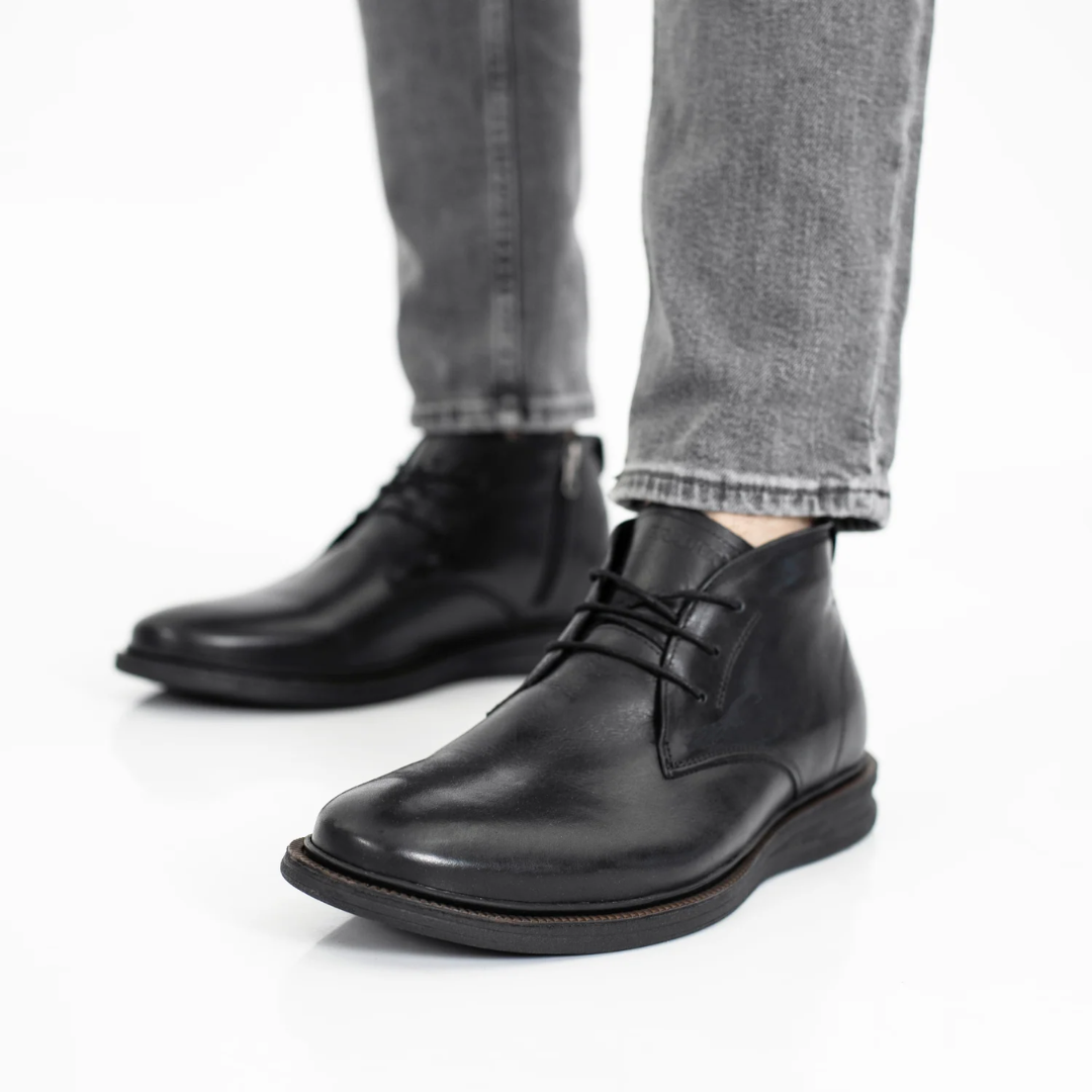 Bota de Couro com Solas Ortopédicas para Homem