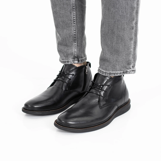 Bota de Couro com Solas Ortopédicas para Homem