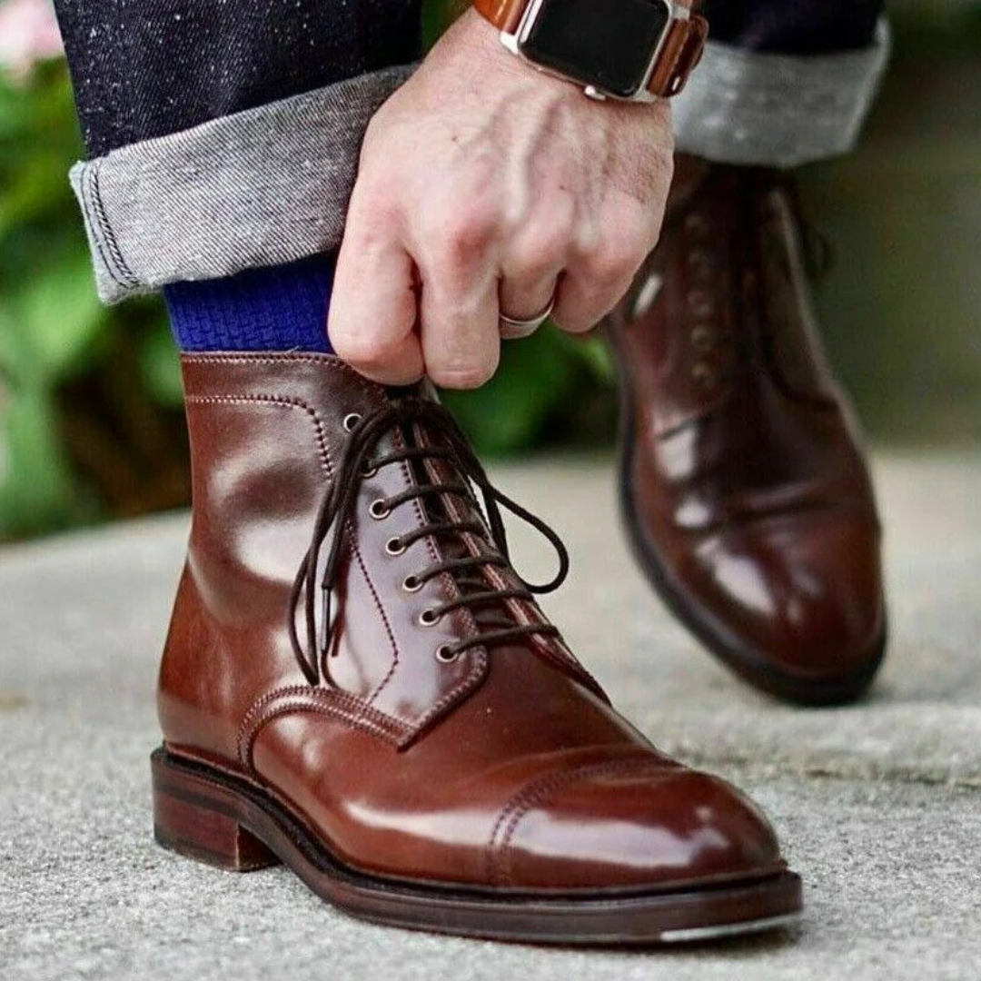 Botas de couro para homem