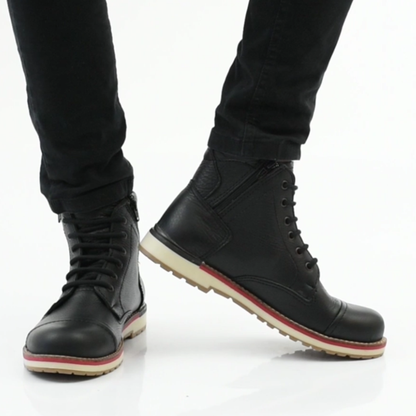 Bota de Pele com Atacadores para Homem