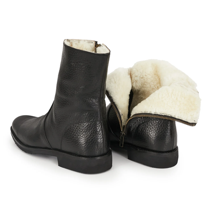 Bota de couro com interior forrado para homem