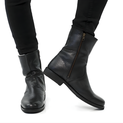 Bota de couro com interior forrado para homem