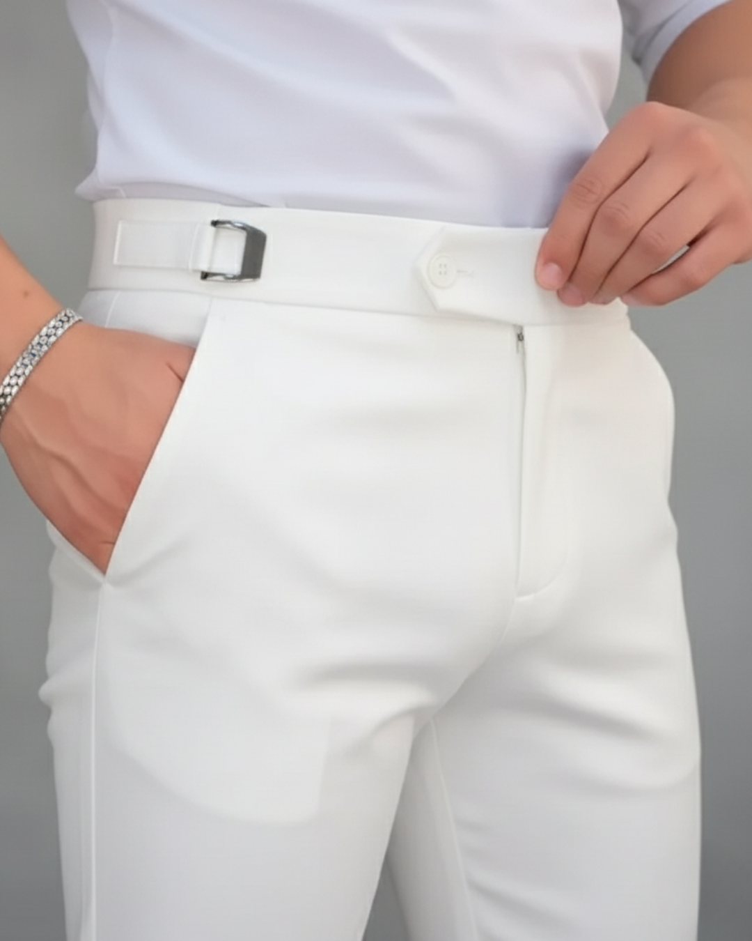 Calças justas elásticas para homem