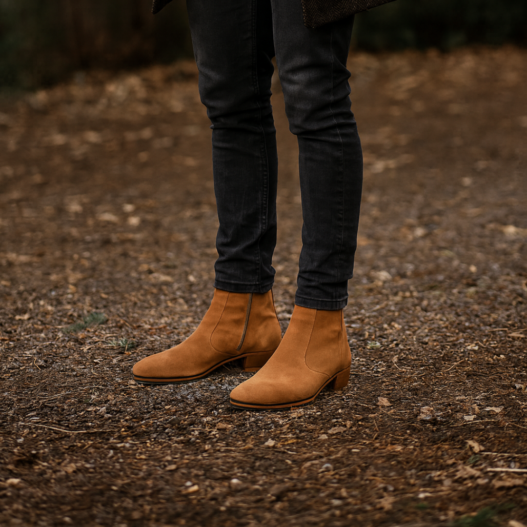 Botas curtas de camurça para homem