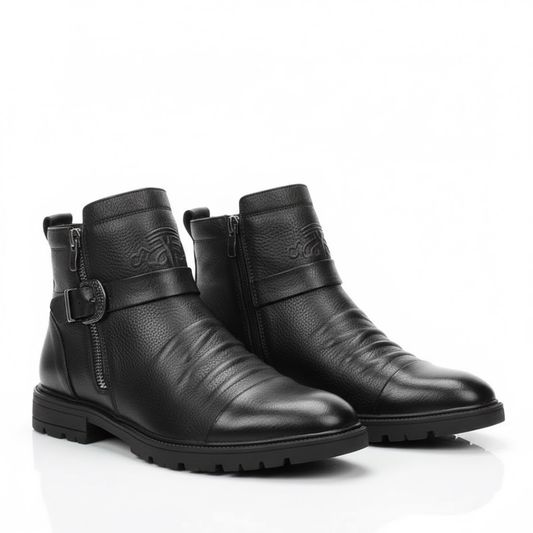 Botas de couro com estilo elegante e moderno para homem
